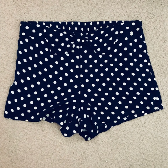 Forever21- XL Navy Polka Dot Bow shorts - Picture 1 of 4